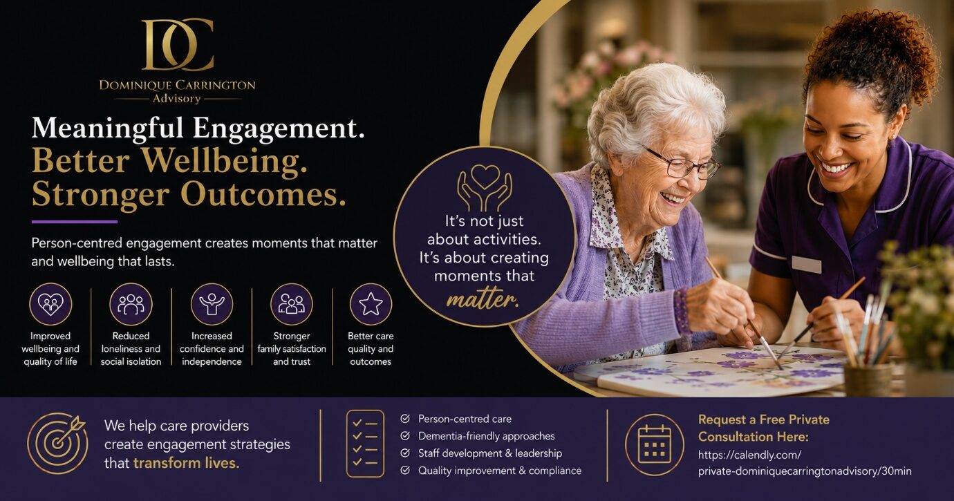 Care home residents taking part in a meaningful group activity together